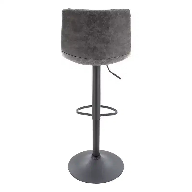 Tabouret de bar moderne LeisureMod Tilbury réglable en hauteur avec revêtement en cuir végétalien et repose-pieds, idéal pour îlot de cuisine, comptoir ou bar à domicile