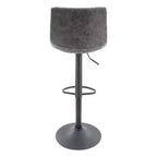 Tabouret de bar moderne LeisureMod Tilbury réglable en hauteur avec revêtement en cuir végétalien et repose-pieds, idéal pour îlot de cuisine, comptoir ou bar à domicile