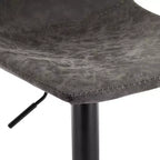 Tabouret de bar moderne LeisureMod Tilbury réglable en hauteur avec revêtement en cuir végétalien et repose-pieds, idéal pour îlot de cuisine, comptoir ou bar à domicile
