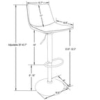 Tabouret de bar moderne LeisureMod Tilbury réglable en hauteur avec revêtement en cuir végétalien et repose-pieds, idéal pour îlot de cuisine, comptoir ou bar à domicile