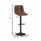 Tabouret de bar moderne LeisureMod Tilbury réglable en hauteur avec revêtement en cuir végétalien et repose-pieds, idéal pour îlot de cuisine, comptoir ou bar à domicile