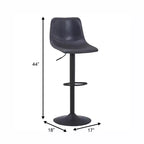 Tabouret de bar moderne LeisureMod Tilbury réglable en hauteur avec revêtement en cuir végétalien et repose-pieds, idéal pour îlot de cuisine, comptoir ou bar à domicile