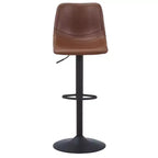 Tabouret de bar moderne LeisureMod Tilbury réglable en hauteur avec revêtement en cuir végétalien et repose-pieds, idéal pour îlot de cuisine, comptoir ou bar à domicile