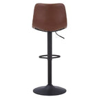 Tabouret de bar moderne LeisureMod Tilbury réglable en hauteur avec revêtement en cuir végétalien et repose-pieds, idéal pour îlot de cuisine, comptoir ou bar à domicile