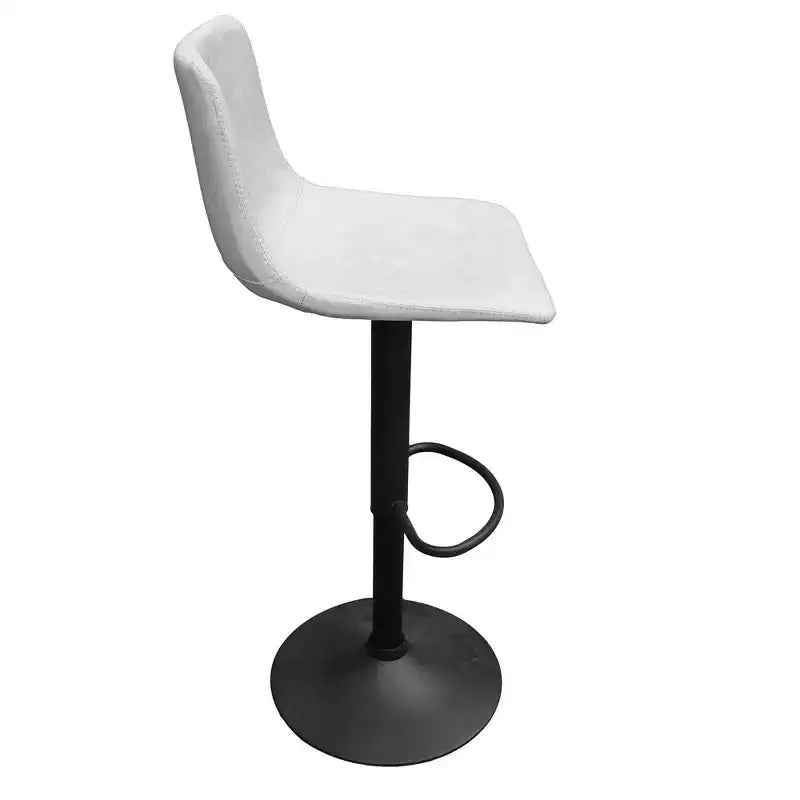 Tabouret de bar moderne LeisureMod Tilbury réglable en hauteur avec revêtement en cuir végétalien et repose-pieds, idéal pour îlot de cuisine, comptoir ou bar à domicile