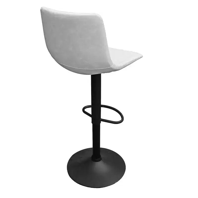 Tabouret de bar moderne LeisureMod Tilbury réglable en hauteur avec revêtement en cuir végétalien et repose-pieds, idéal pour îlot de cuisine, comptoir ou bar à domicile