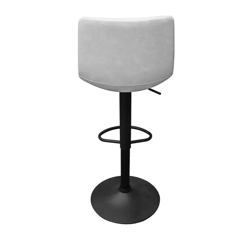 Tabouret de bar moderne LeisureMod Tilbury réglable en hauteur avec revêtement en cuir végétalien et repose-pieds, idéal pour îlot de cuisine, comptoir ou bar à domicile
