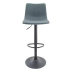 Tabouret de bar moderne LeisureMod Tilbury réglable en hauteur avec revêtement en cuir végétalien et repose-pieds, idéal pour îlot de cuisine, comptoir ou bar à domicile