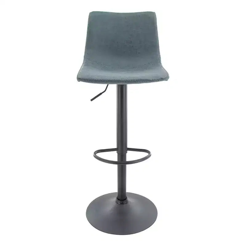 Tabouret de bar moderne LeisureMod Tilbury réglable en hauteur avec revêtement en cuir végétalien et repose-pieds, idéal pour îlot de cuisine, comptoir ou bar à domicile