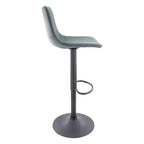 Tabouret de bar moderne LeisureMod Tilbury réglable en hauteur avec revêtement en cuir végétalien et repose-pieds, idéal pour îlot de cuisine, comptoir ou bar à domicile