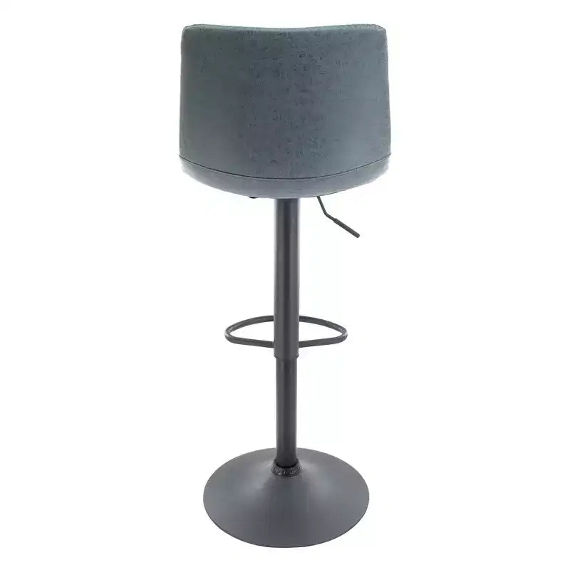 Tabouret de bar moderne LeisureMod Tilbury réglable en hauteur avec revêtement en cuir végétalien et repose-pieds, idéal pour îlot de cuisine, comptoir ou bar à domicile