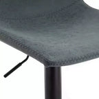 Tabouret de bar moderne LeisureMod Tilbury réglable en hauteur avec revêtement en cuir végétalien et repose-pieds, idéal pour îlot de cuisine, comptoir ou bar à domicile