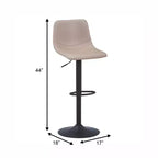 Tabouret de bar moderne LeisureMod Tilbury réglable en hauteur avec revêtement en cuir végétalien et repose-pieds, idéal pour îlot de cuisine, comptoir ou bar à domicile