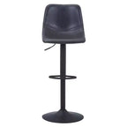 Tabouret de bar moderne LeisureMod Tilbury réglable en hauteur avec revêtement en cuir végétalien et repose-pieds, idéal pour îlot de cuisine, comptoir ou bar à domicile