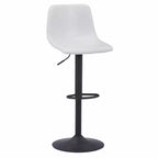 Tabouret de bar moderne LeisureMod Tilbury réglable en hauteur avec revêtement en cuir végétalien et repose-pieds, idéal pour îlot de cuisine, comptoir ou bar à domicile