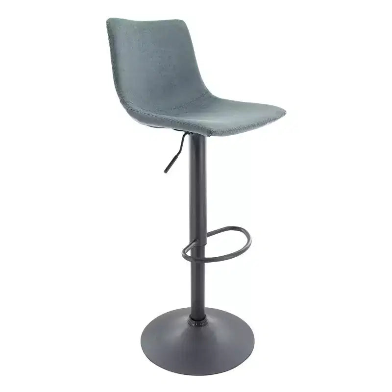 Tabouret de bar moderne LeisureMod Tilbury réglable en hauteur avec revêtement en cuir végétalien et repose-pieds, idéal pour îlot de cuisine, comptoir ou bar à domicile