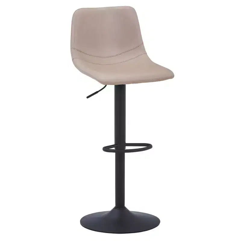 Tabouret de bar moderne LeisureMod Tilbury réglable en hauteur avec revêtement en cuir végétalien et repose-pieds, idéal pour îlot de cuisine, comptoir ou bar à domicile