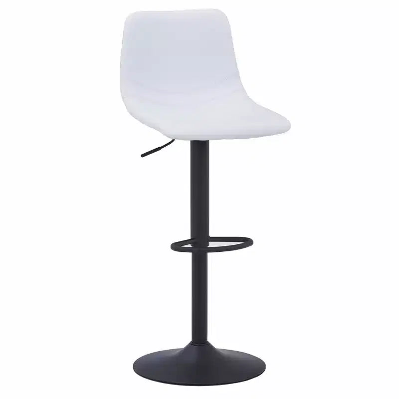 Tabouret de bar moderne LeisureMod Tilbury réglable en hauteur avec revêtement en cuir végétalien et repose-pieds, idéal pour îlot de cuisine, comptoir ou bar à domicile