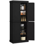 HOMCOM 72 Traditional Freestanding Kitchen Pantry Cupboard with 2 Cabinet, and Adjustable Shelves