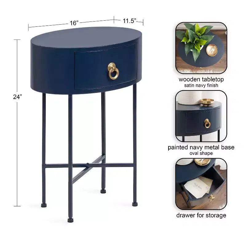 Table d'appoint ovale Decklyn Glam de Kate and Laurel