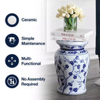 JONATHAN Y Cherry Blossom 17.7 Tabouret de jardin/Table d'appoint en céramique