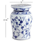 JONATHAN Y Cherry Blossom 17.7 Tabouret de jardin/Table d'appoint en céramique
