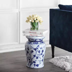 JONATHAN Y Cherry Blossom 17.7 Tabouret de jardin/Table d'appoint en céramique