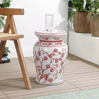 JONATHAN Y Cherry Blossom 17.7 Tabouret de jardin/Table d'appoint en céramique