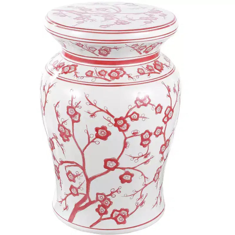 JONATHAN Y Cherry Blossom 17.7 Tabouret de jardin/Table d'appoint en céramique