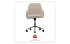 Fauteuil de bureau mi-siècle Workspace by Alera, supporte jusqu'à 125 kg, hauteur d'assise de 48 à 56,5 cm, assise crème, dossier crème