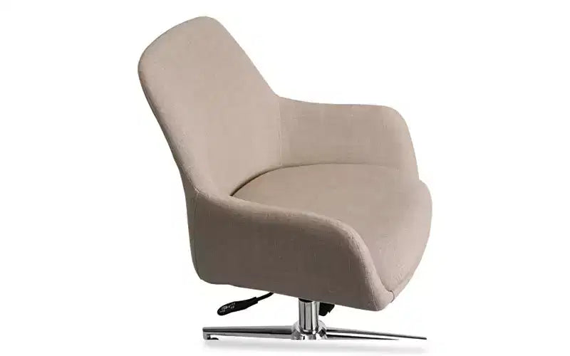 Fauteuil de bureau mi-siècle Workspace by Alera, supporte jusqu'à 125 kg, hauteur d'assise de 48 à 56,5 cm, assise crème, dossier crème