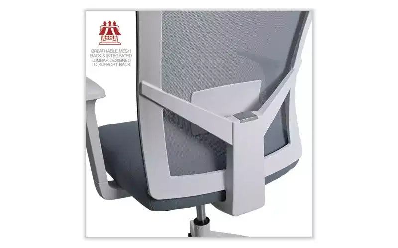 Fauteuil de travail en tissu et dossier en maille Alera Workspace, supporte jusqu'à 125 kg, hauteur d'assise de 44 à 53,5 cm, assise/dossier bleu écume de mer