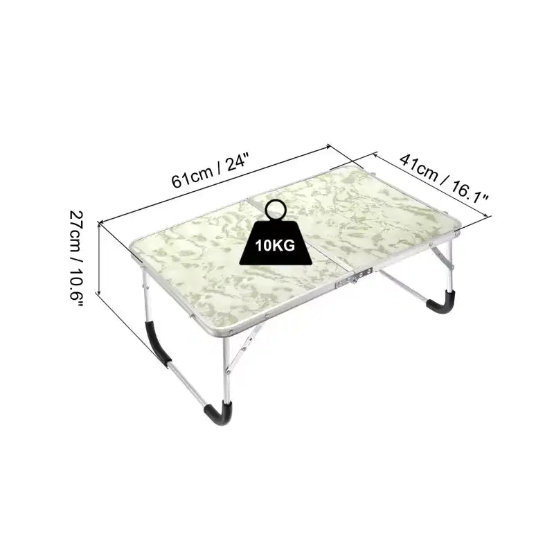 Table de travail portable pliable Unique Bargains pour lit/canapé/pique-nique, blanc vert, 1 pièce