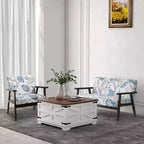 Table basse HOMCOM de style ferme avec plateau relevable, compartiment de rangement caché, table basse carrée pour salon