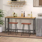 Lot de 2 tabourets de bar industriels Costway, hauteur comptoir, chaise de pub avec cadre en métal
