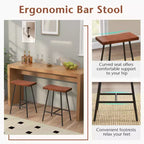Lot de 2 tabourets de bar industriels Costway, hauteur comptoir, chaise de pub avec cadre en métal