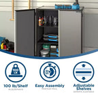 Armoire de garage autonome et empilable COSCO, noir et gris