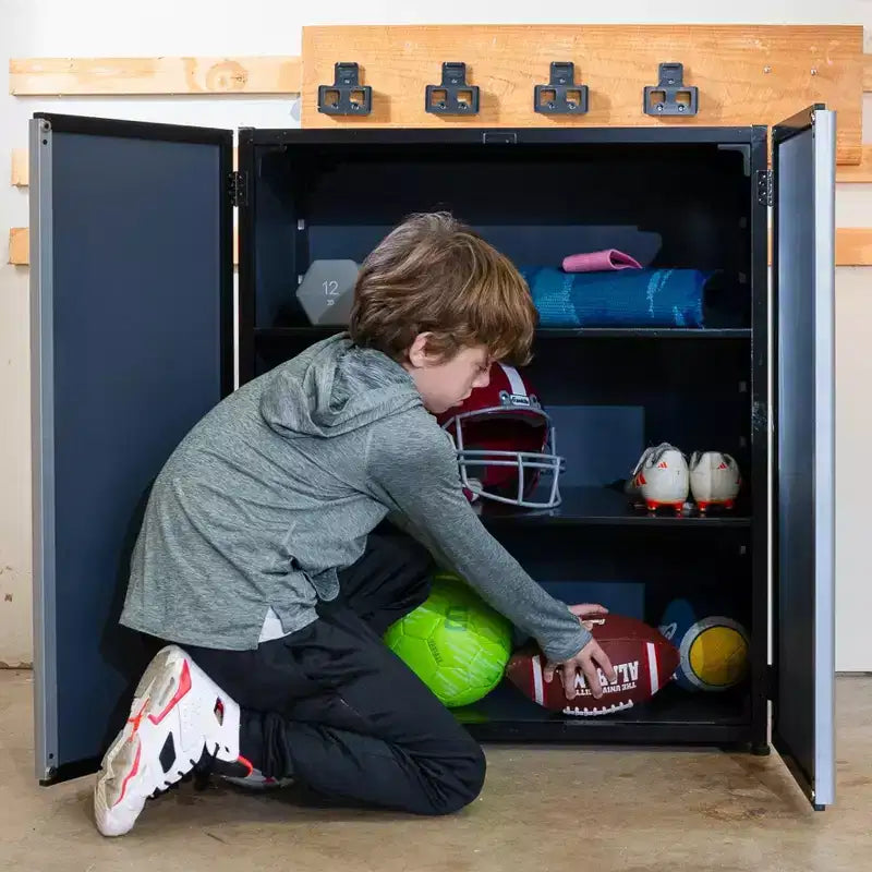 Armoire de garage autonome et empilable COSCO, noir et gris