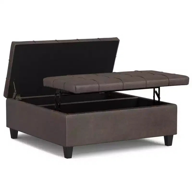 Ottoman de rangement table basse carrée grande WyndenHall Elliot