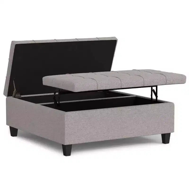 Ottoman de rangement table basse carrée grande WyndenHall Elliot