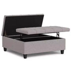 Ottoman de rangement table basse carrée grande WyndenHall Elliot