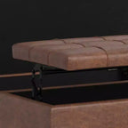 Ottoman de rangement table basse carrée grande WyndenHall Elliot