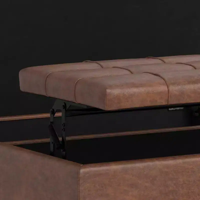 Ottoman de rangement table basse carrée grande WyndenHall Elliot