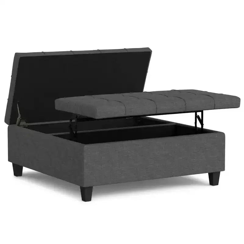 Ottoman de rangement table basse carrée grande WyndenHall Elliot