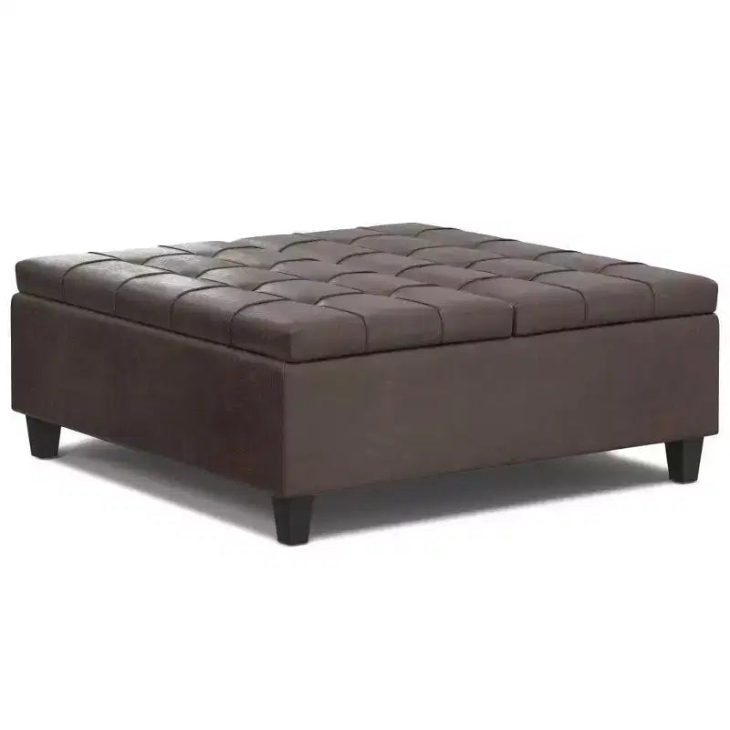 Ottoman de rangement table basse carrée grande WyndenHall Elliot
