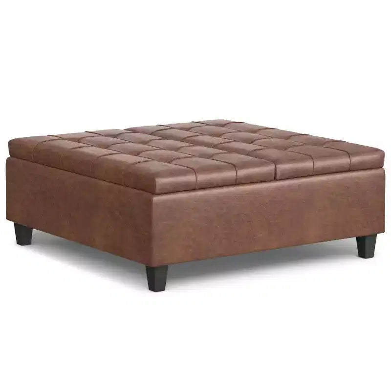 Ottoman de rangement table basse carrée grande WyndenHall Elliot
