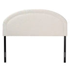 Tête de lit queen-size en tissu bouclé crème, style moderne, Baxton Studio Fiana