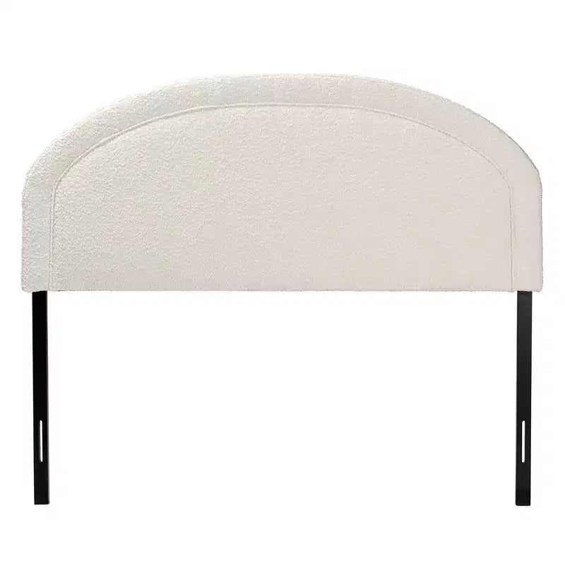 Tête de lit queen-size en tissu bouclé crème, style moderne, Baxton Studio Fiana
