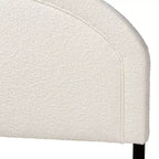 Tête de lit queen-size en tissu bouclé crème, style moderne, Baxton Studio Fiana