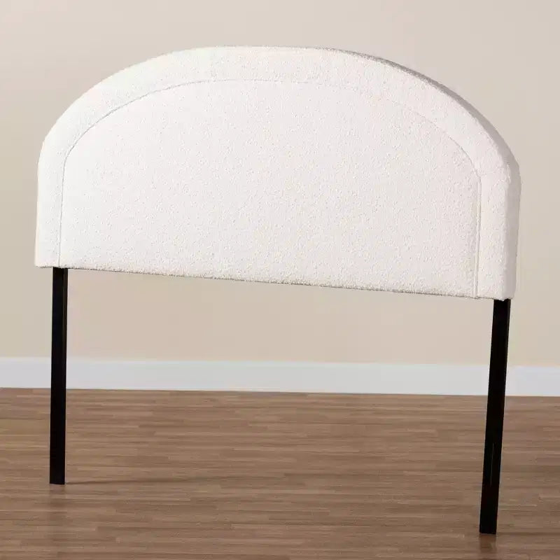 Tête de lit queen-size en tissu bouclé crème, style moderne, Baxton Studio Fiana